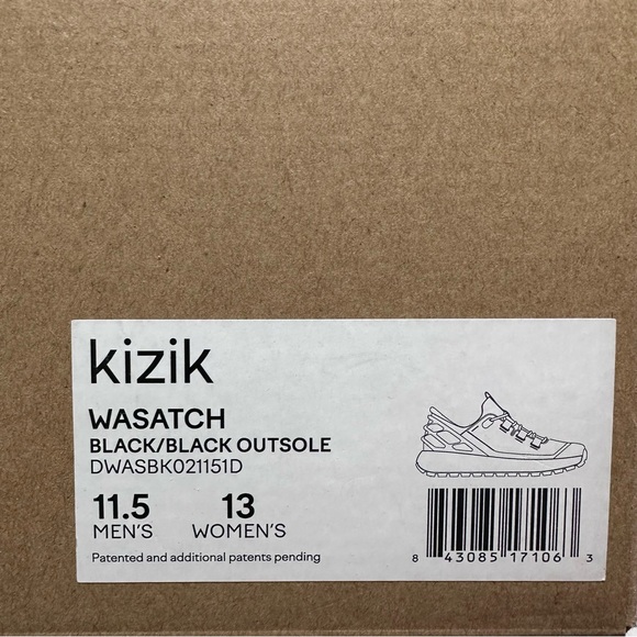 Kizik NEW Wasatch Unisex Sneakers In Black Sz.11W/9.5M Wide 11M/12.5W 11.5M/13W - Picture 12 of 12